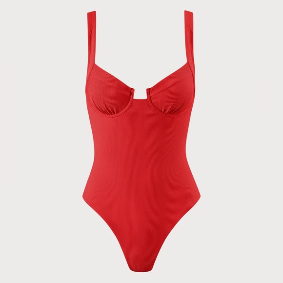 Berlook Contrast Trim Knotted One-Piece Swimsuit - Picture 4 of 8